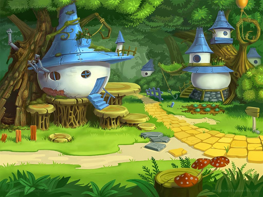 whimsical forest village