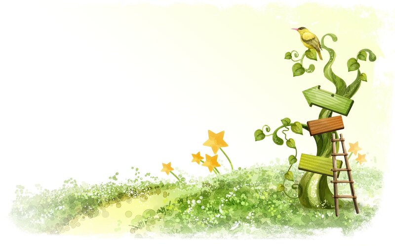 whimsical garden scene