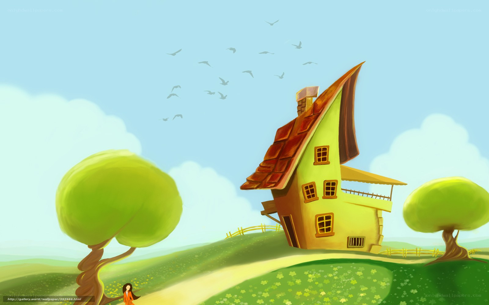 Whimsical house on a hill