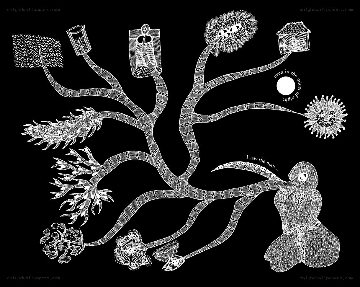 whimsical line art illustration
