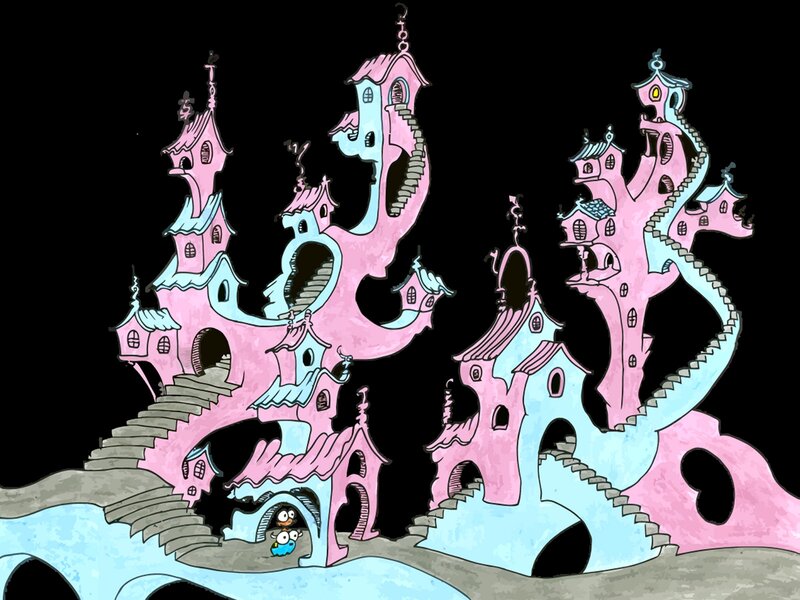 whimsical pink castle