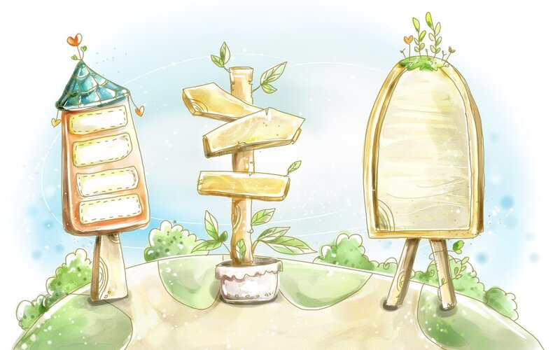 whimsical signpost illustration