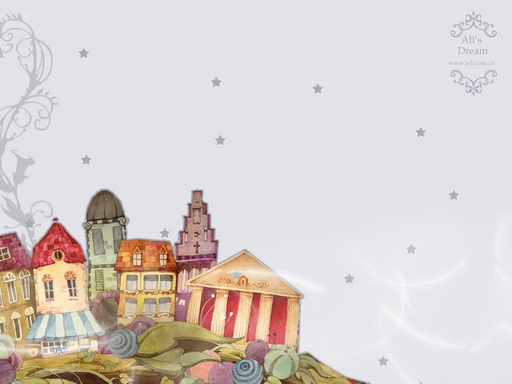 whimsical town illustration