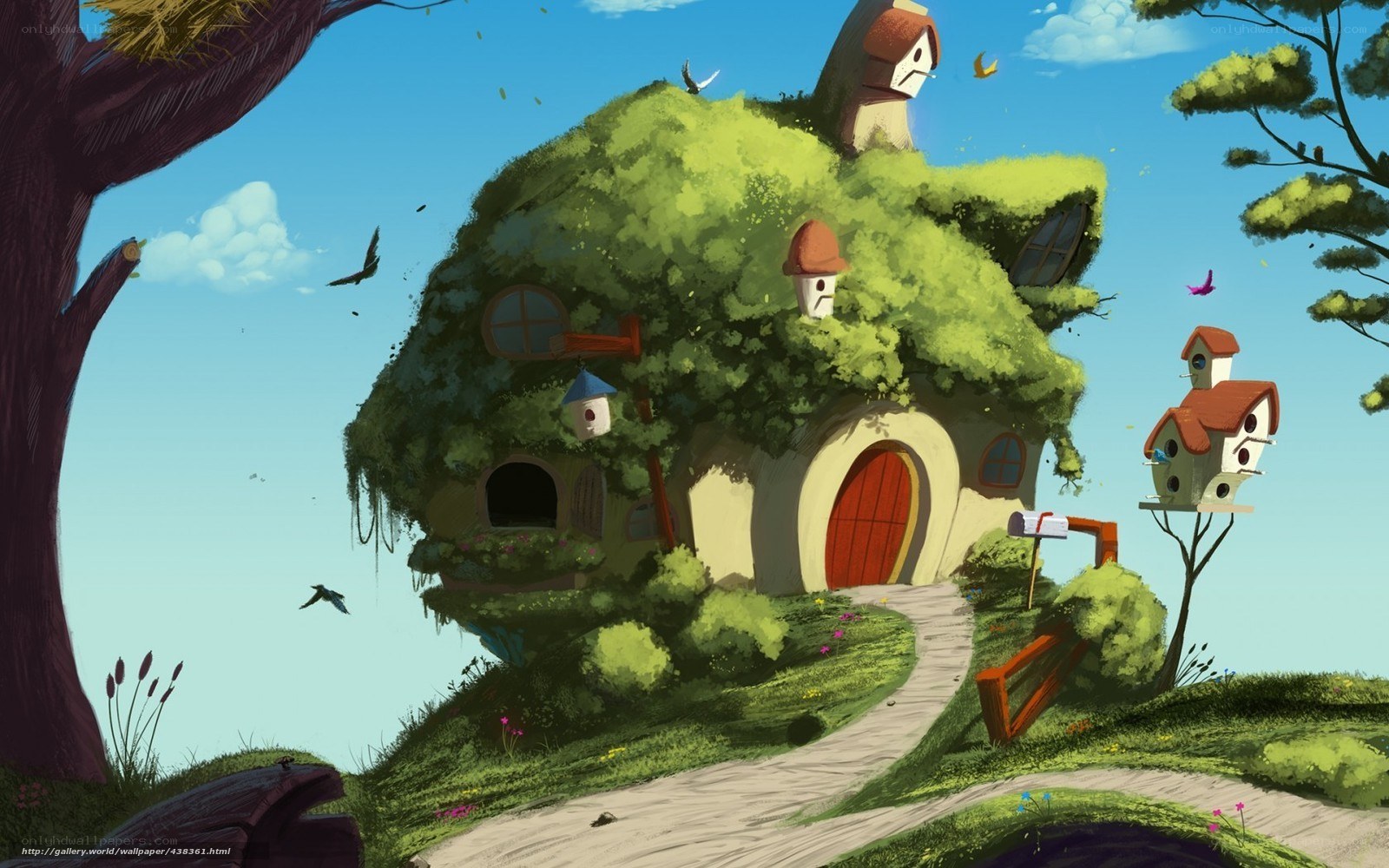 Whimsical treehouse village