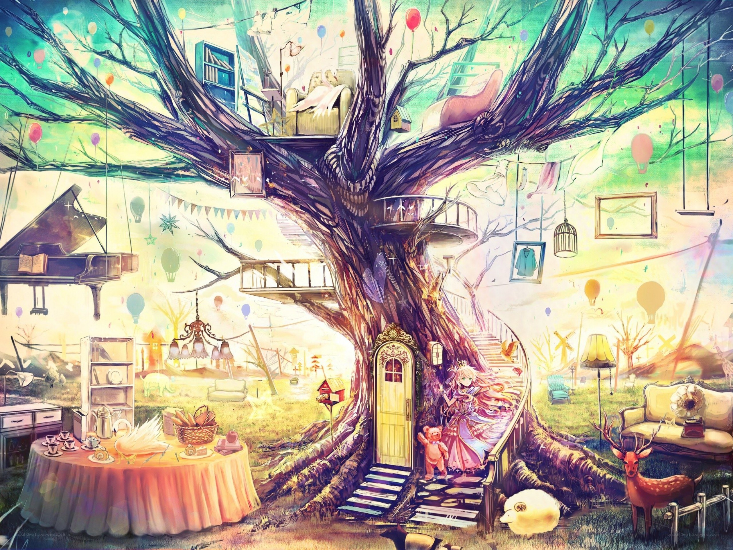 whimsical treehouse world