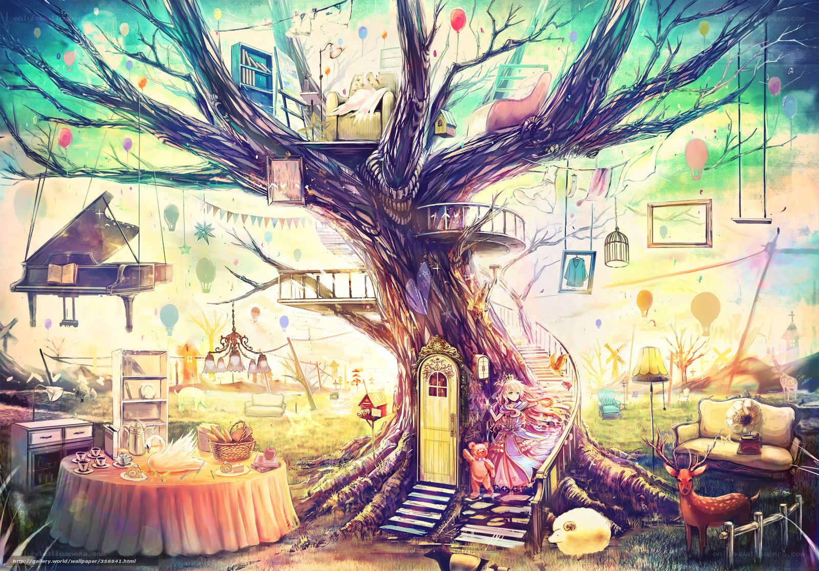 whimsical treehouse world