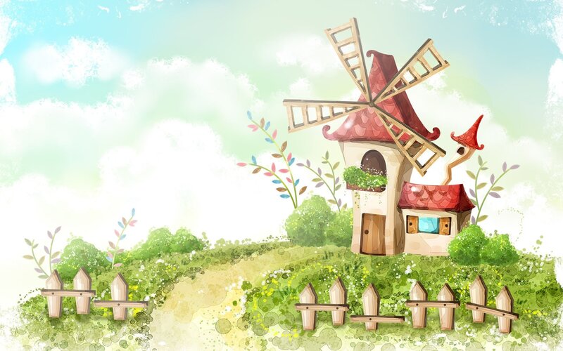 Whimsical windmill cottage