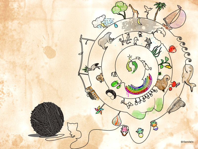 whimsical world illustration