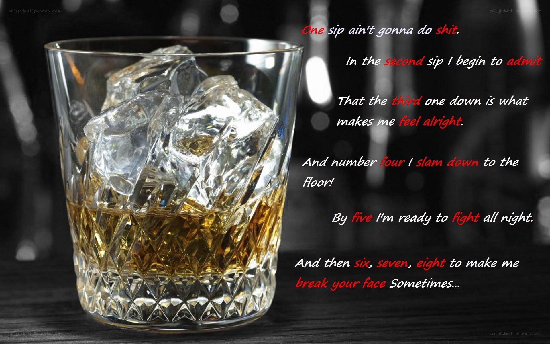 Whiskey and lyrics