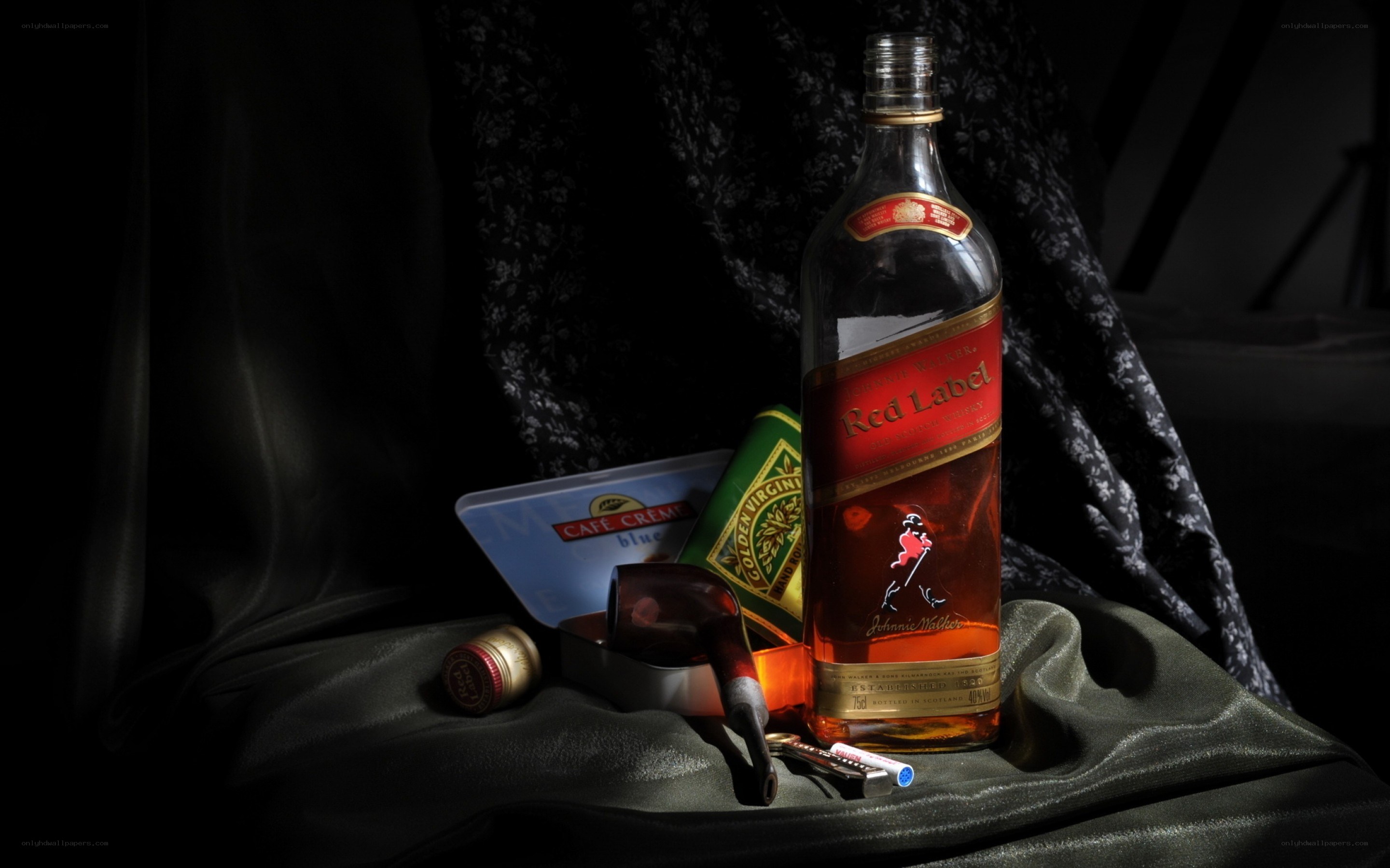 Whiskey and pipe still life