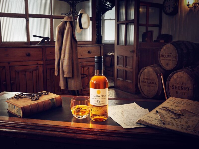Whiskey Bottle on Desk