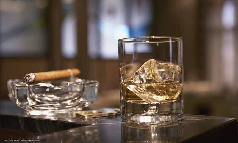 Whiskey Glass and Cigar — Brown, Calm