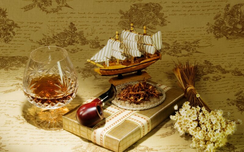 Whiskey Glass and Pipe