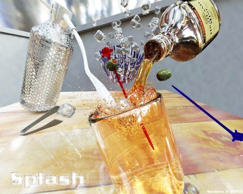 whiskey splash on table
