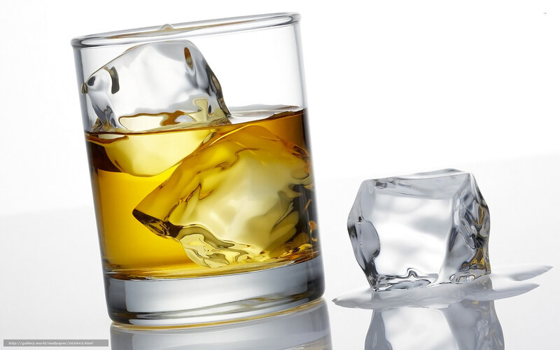 Whiskey with Ice Cubes — Yellow, Neutral
