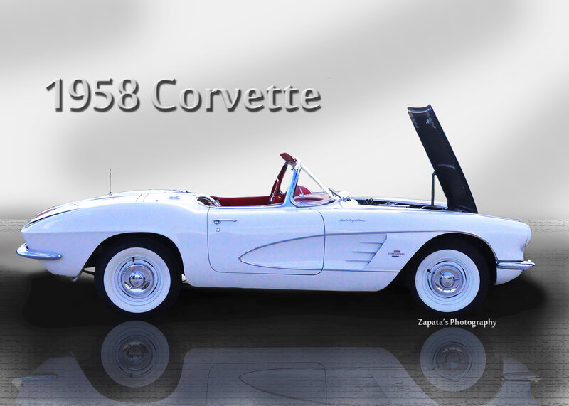 White 1958 Corvette