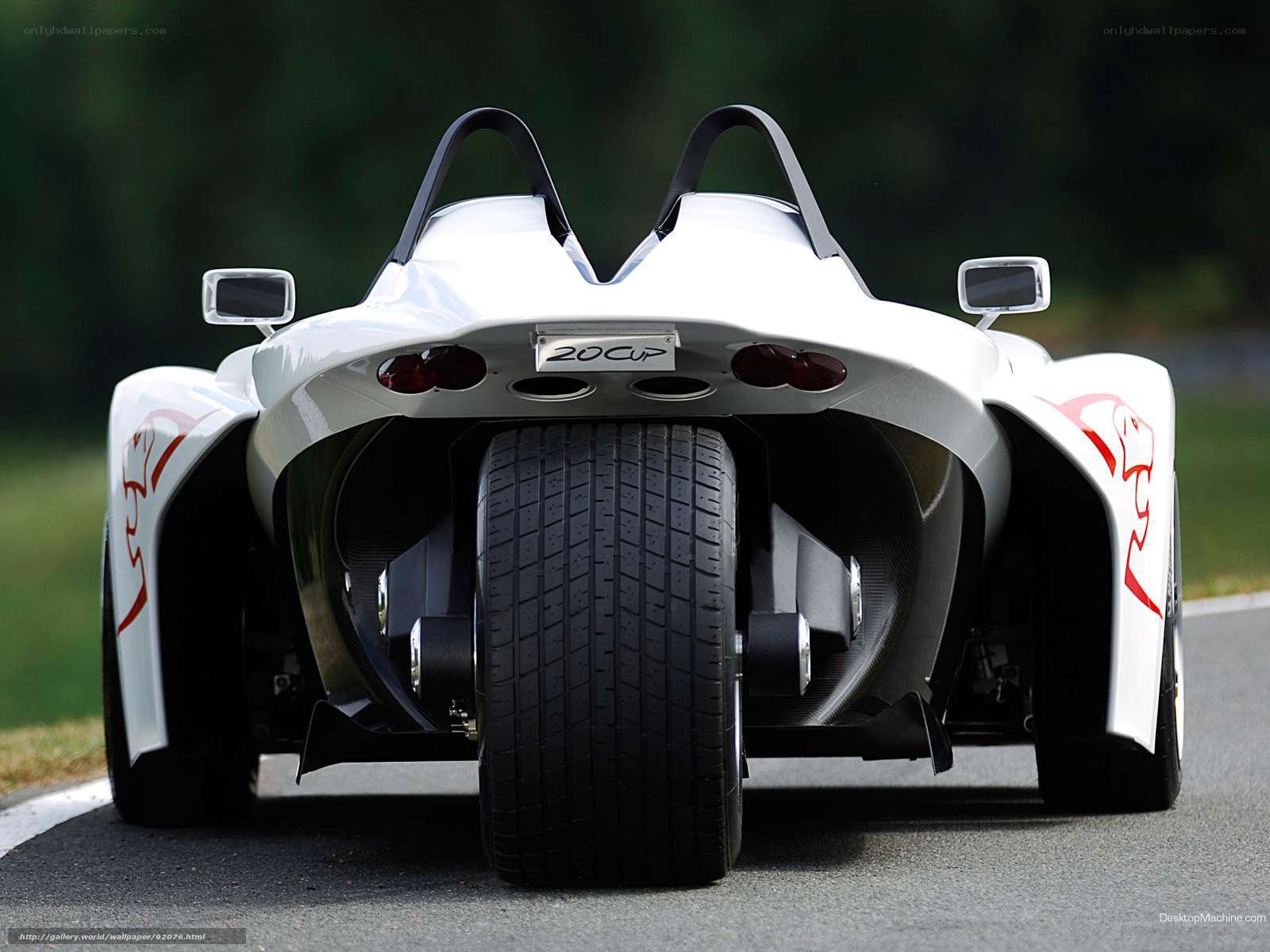 white 20CUP race car