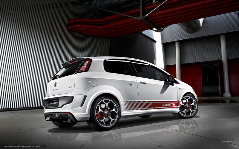 White Abarth Car — Dramatic, Photograph