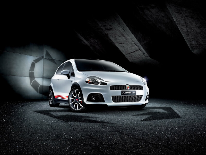 White Abarth Car — Dramatic, Photograph, Wall