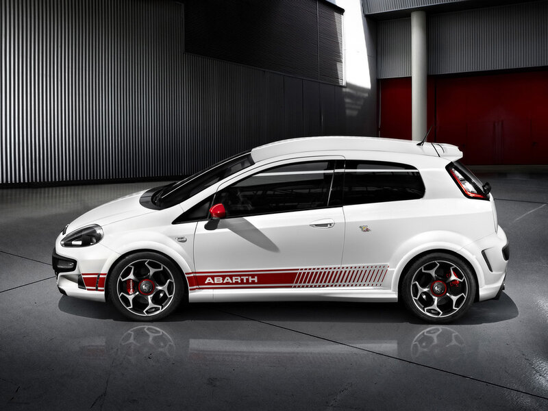 White Abarth Car — Dramatic, Photograph, Wheels