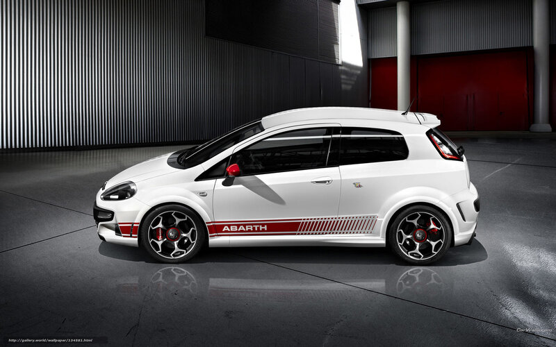 White Abarth Car — Dramatic