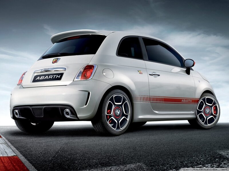 White Abarth Car