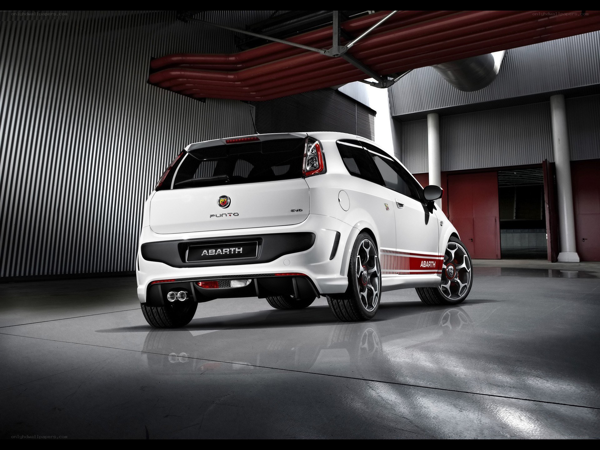 White Abarth Punto car