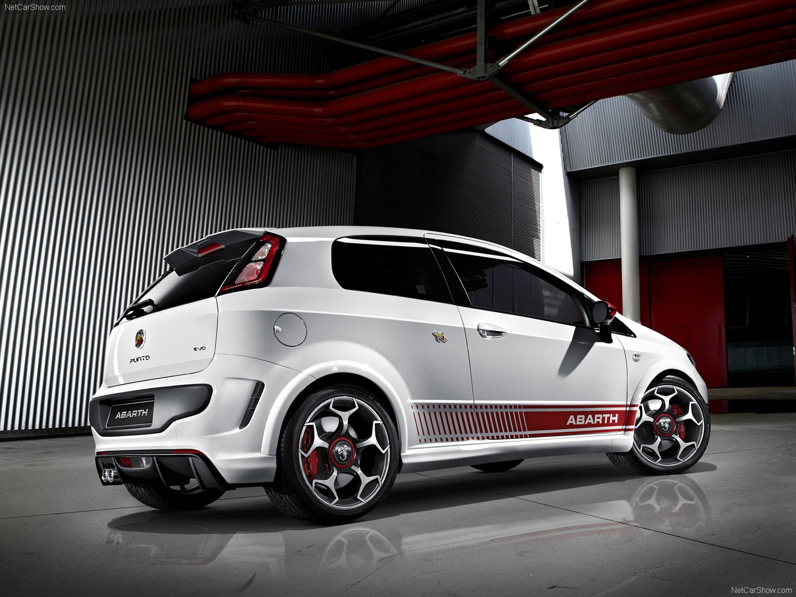 White Abarth Punto Evo
