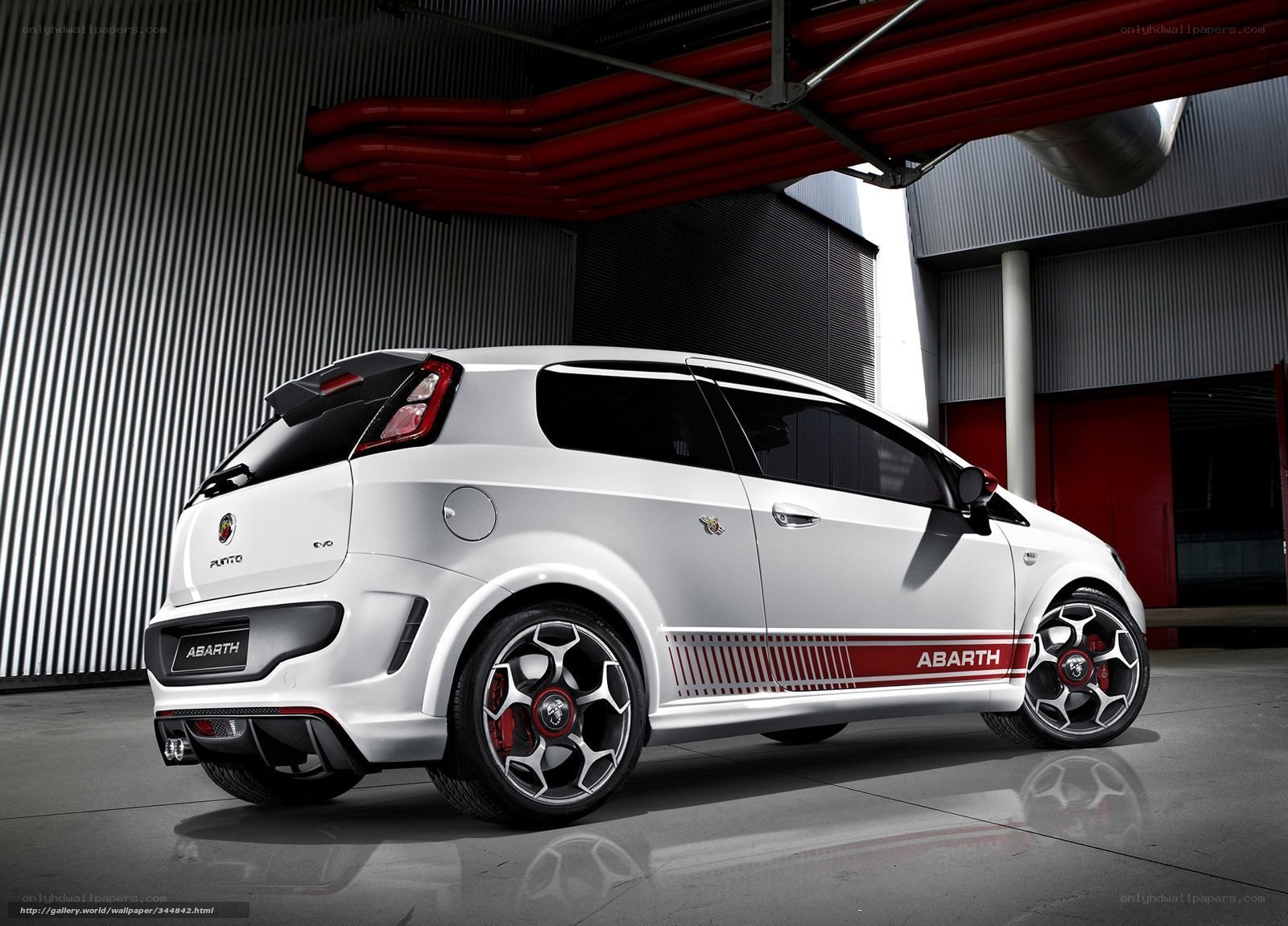 White Abarth Punto Evo