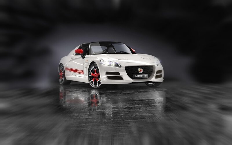 White Abarth sports car