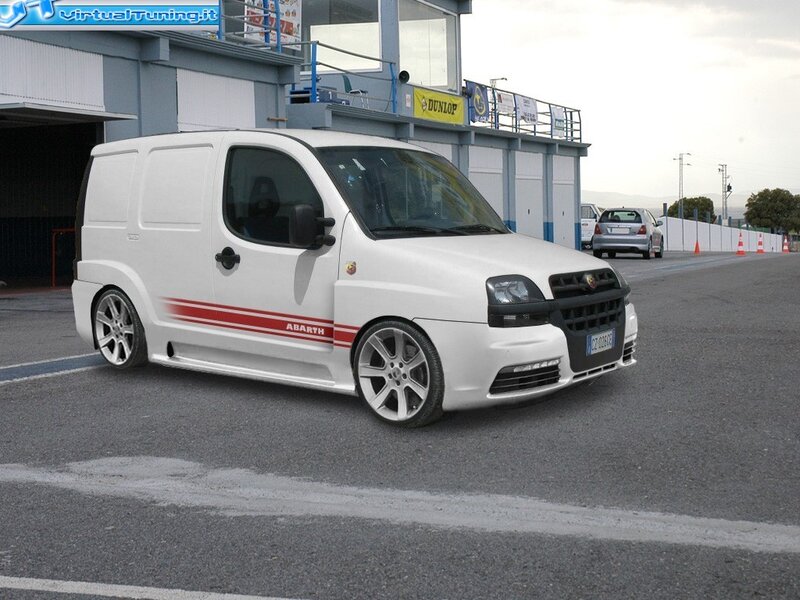 white abarth van on track