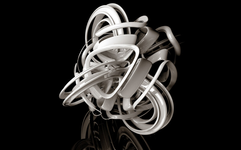 White Abstract Sculpture — 3d Render, Reflection