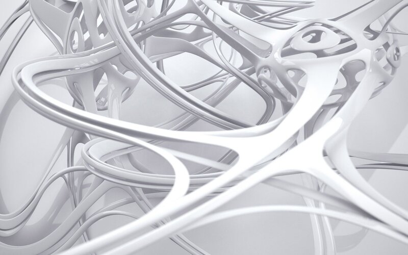 White Abstract Sculpture — Calm, 3d Render, Curves
