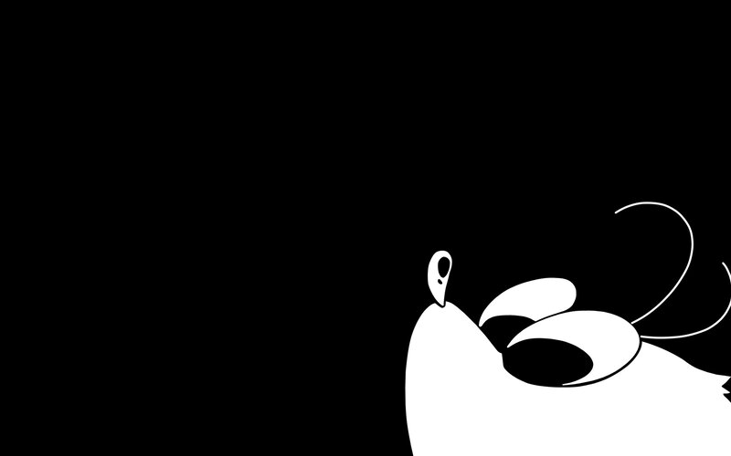 White Abstract Shape — Black