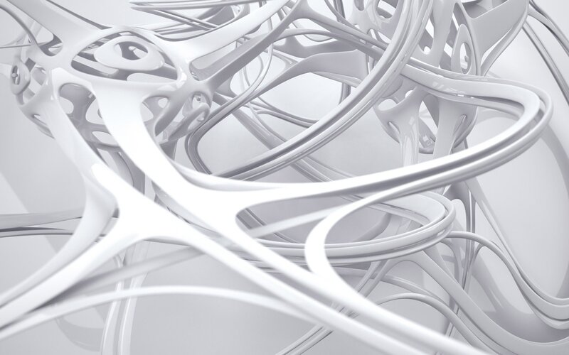 White Abstract Structure — Calm, 3d Render, Curved Lines, Loops