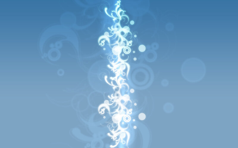 White Abstract Swirls — Blue
