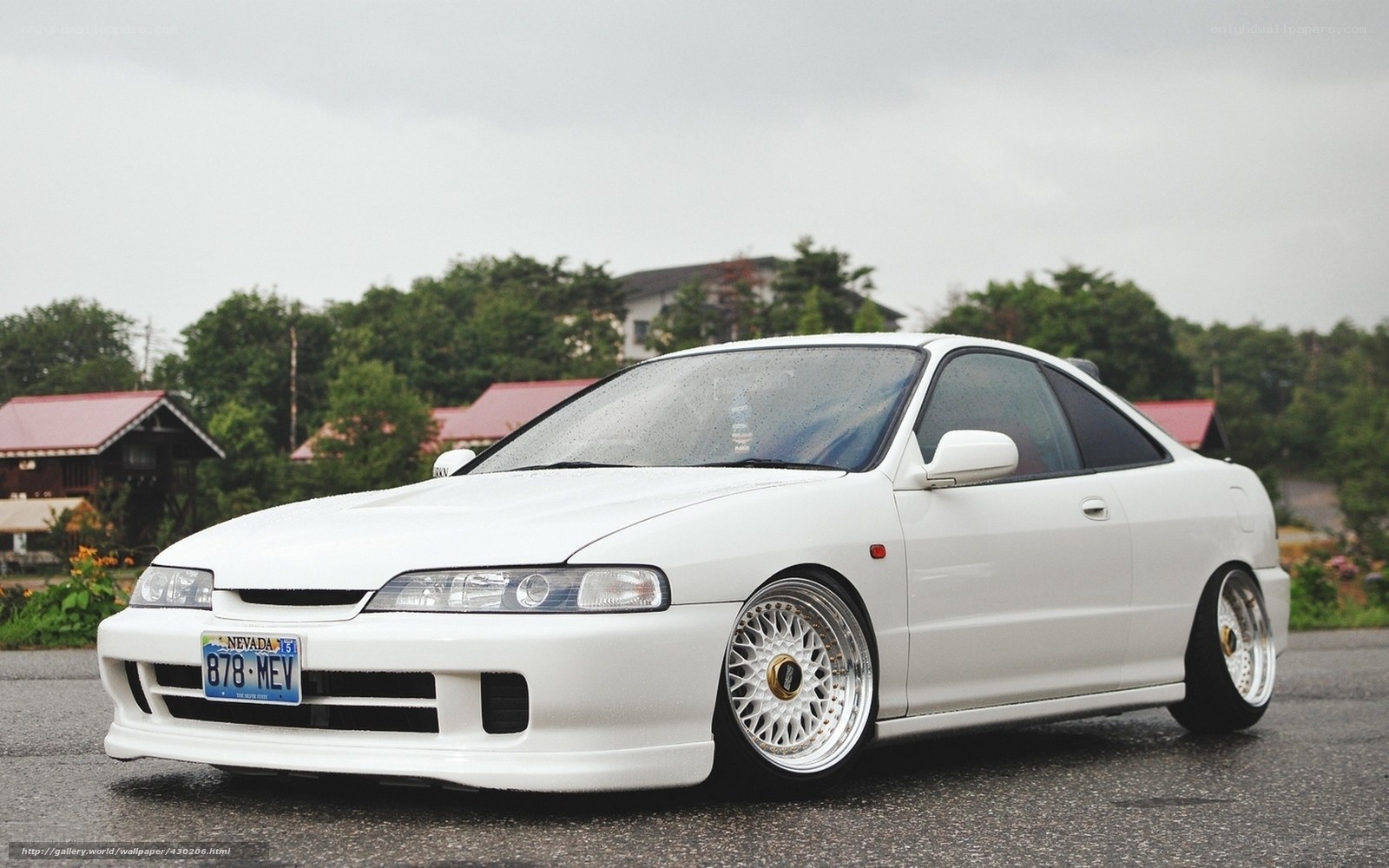 white acura coupe car