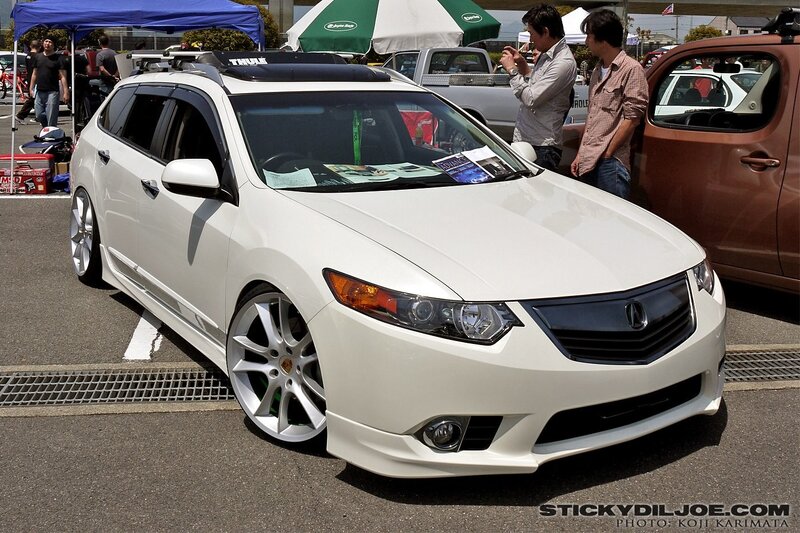 White Acura TL at car show