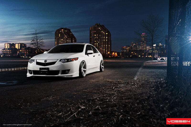White Acura TL Sedan — Dramatic, Night, Photograph