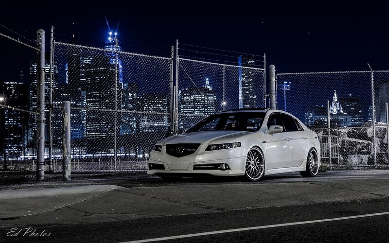 White Acura Tl Sedan — Dramatic, Night