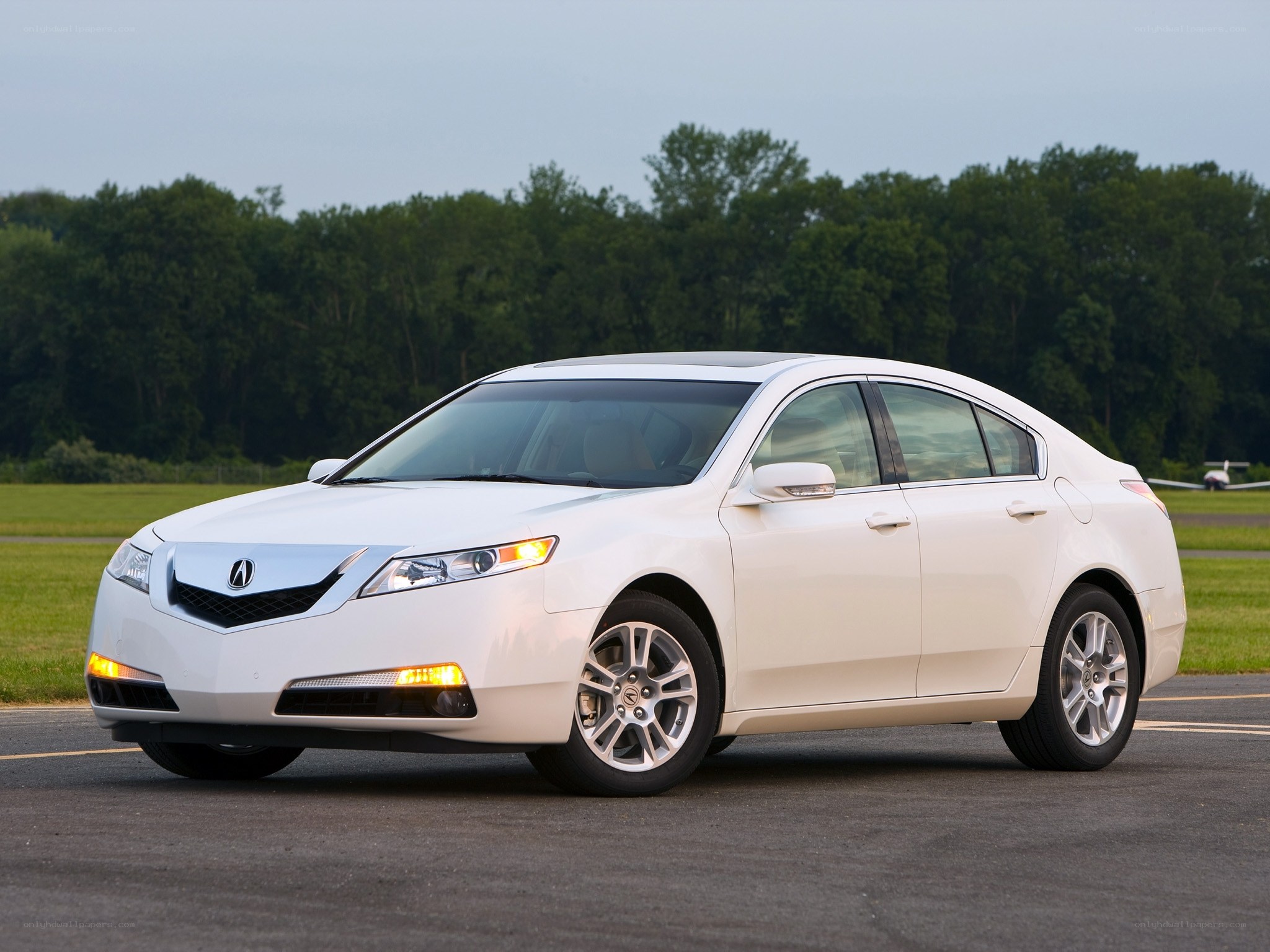 white acura tl sedan