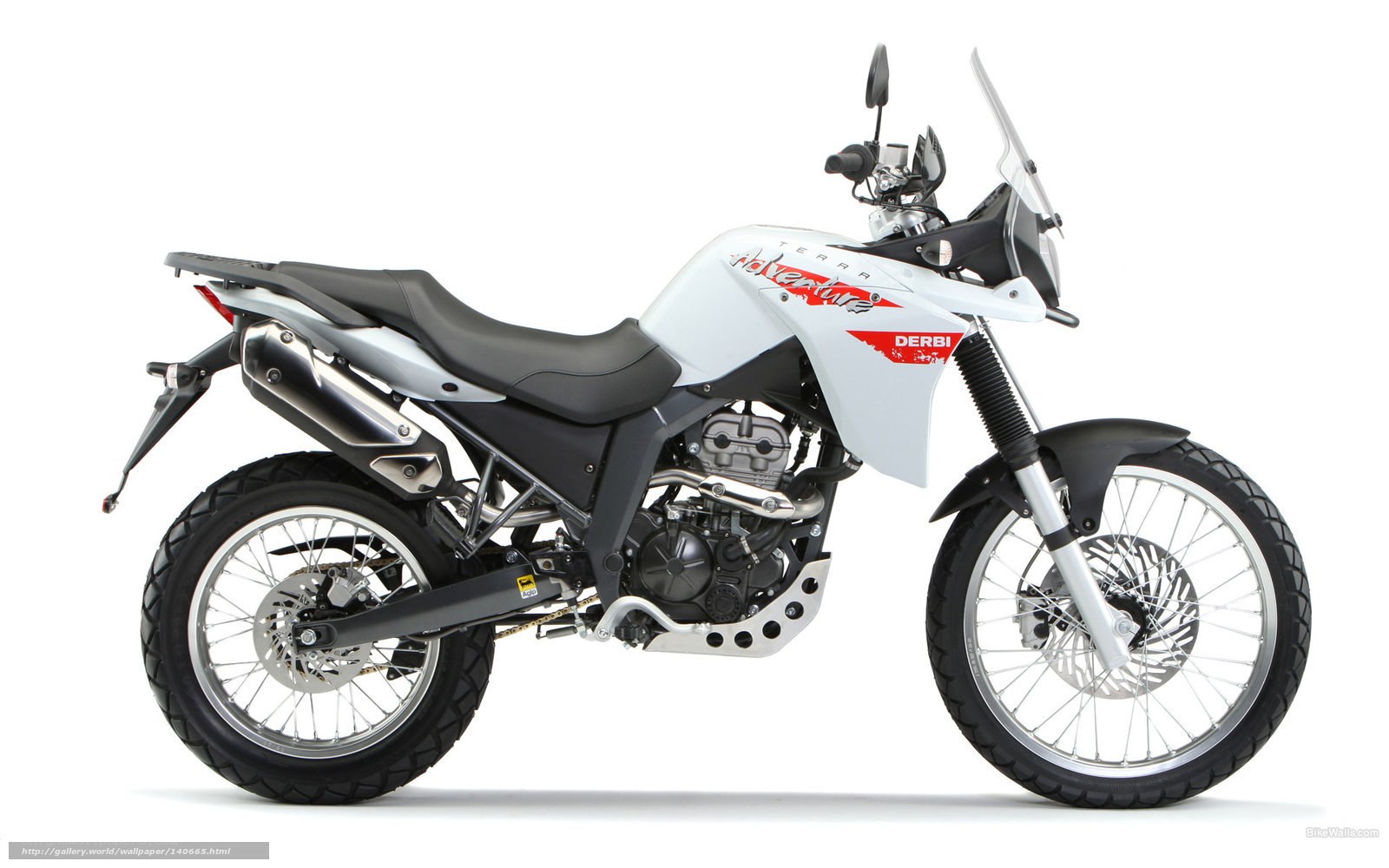 white adventure motorcycle