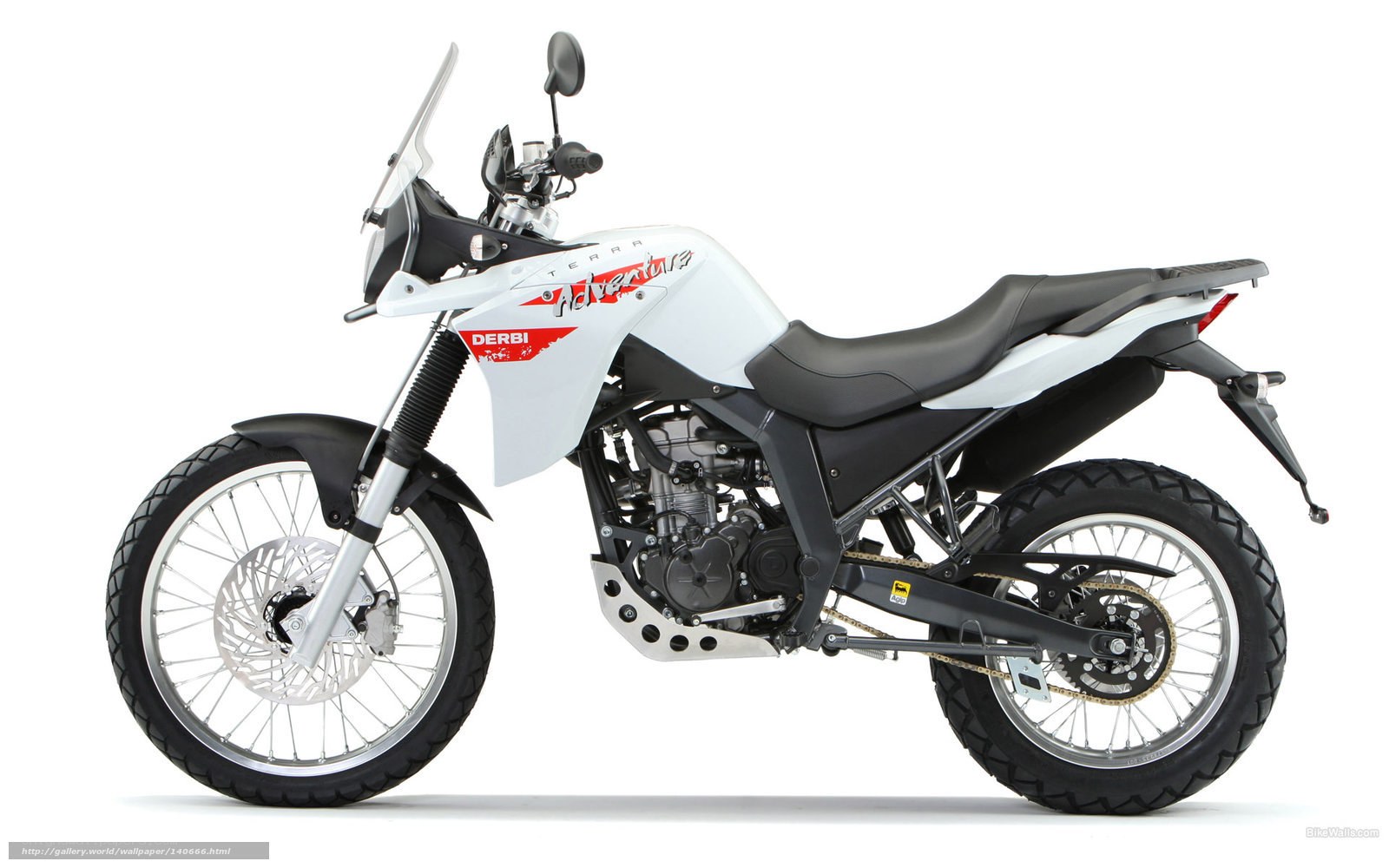 white adventure motorcycle