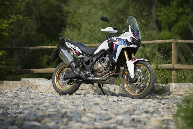 White Adventure Motorcycle — Outdoor