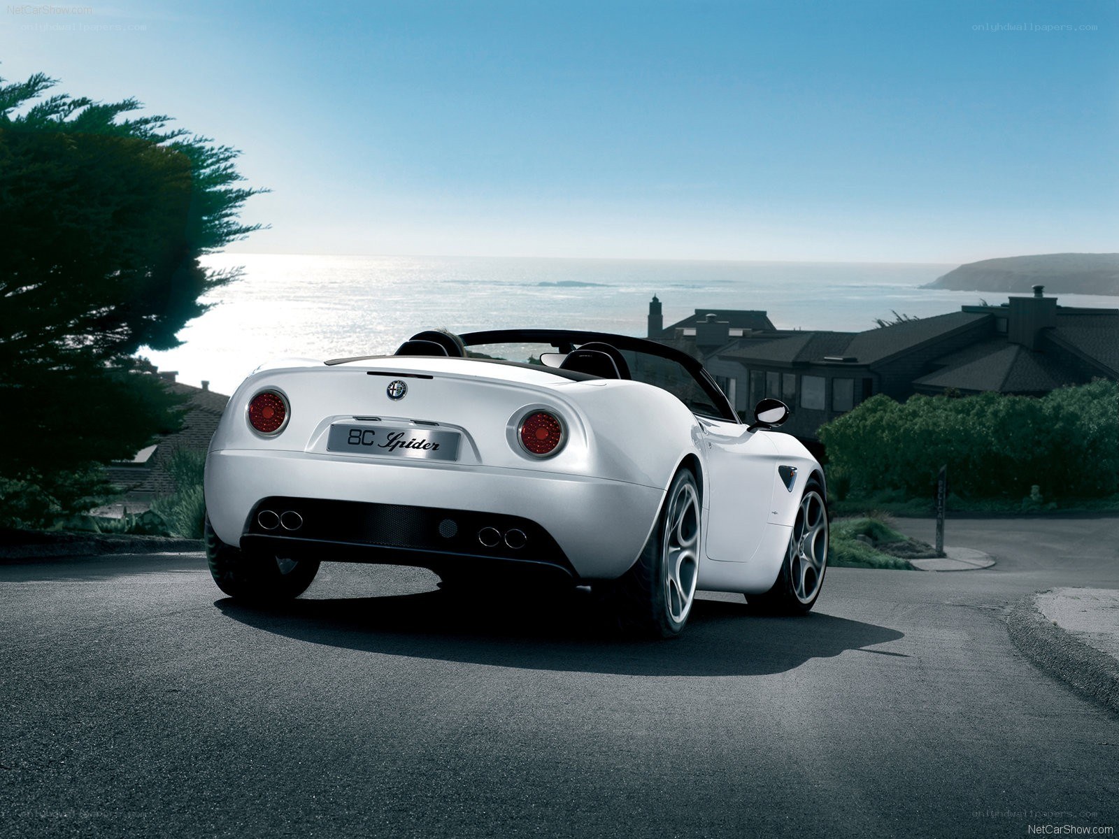 White Alfa Romeo 8C Spider