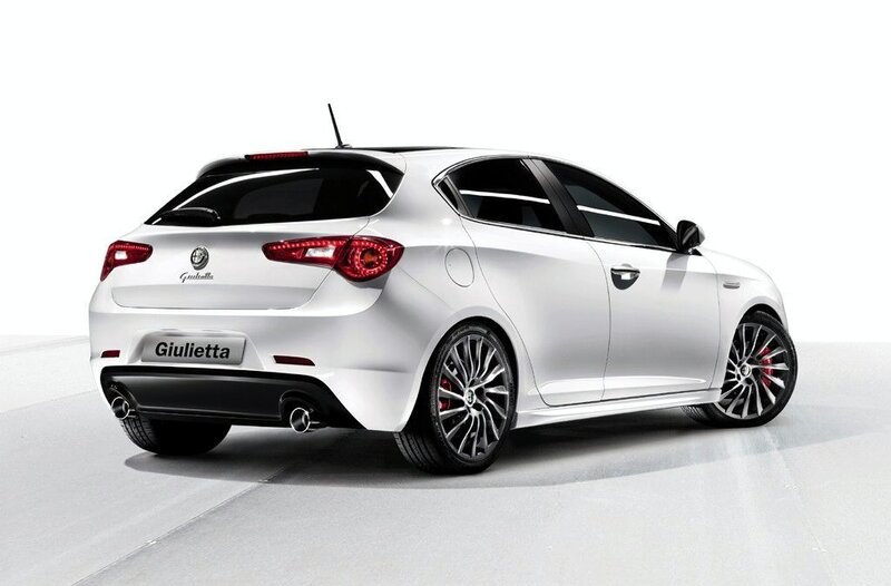 White Alfa Romeo Giulietta — Neutral, Photograph, Car, Wheels, Exhaust, Black