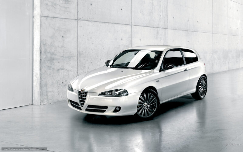 White Alfa Romeo in a studio