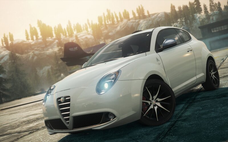 white alfa romeo in forest