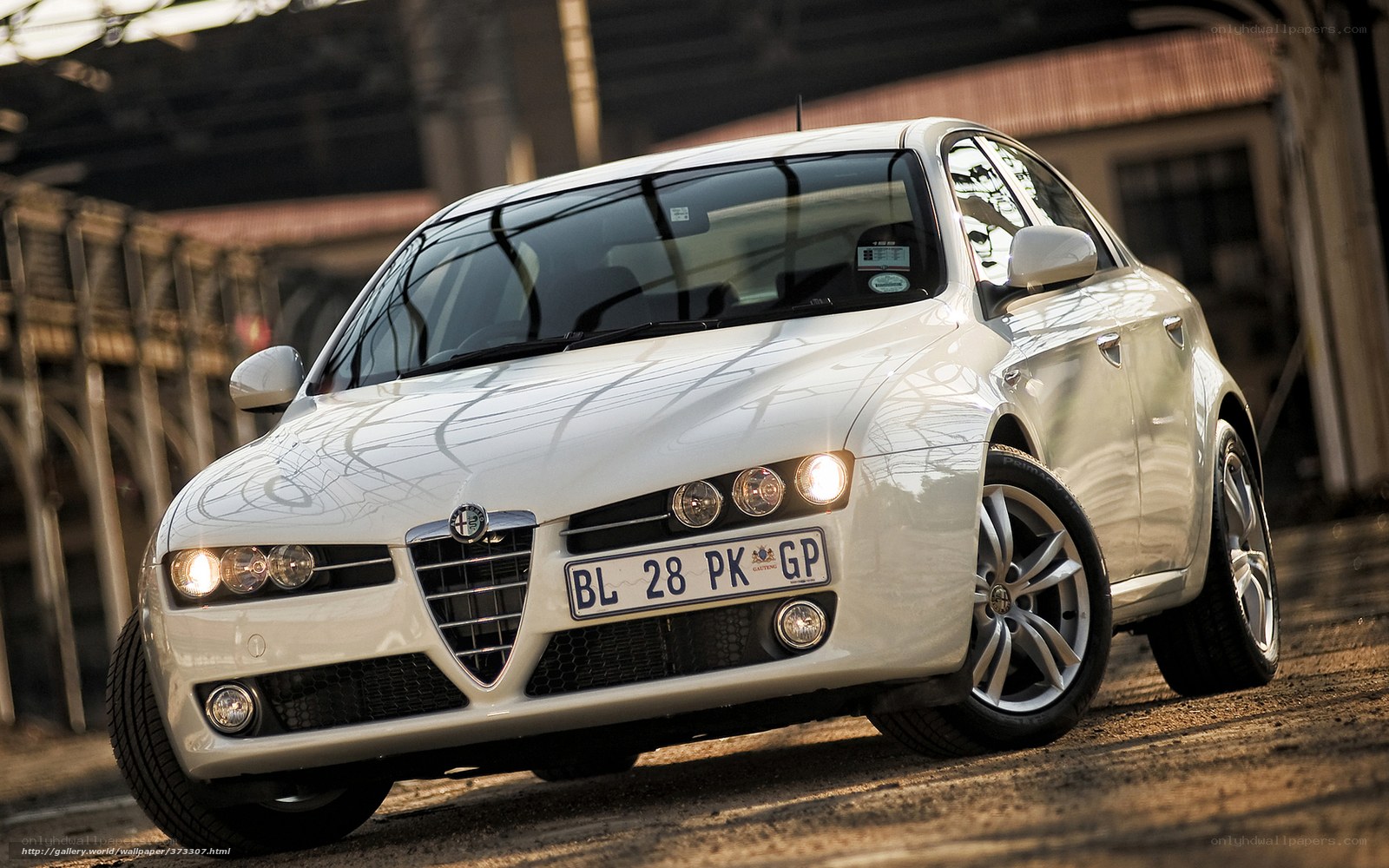 White Alfa Romeo in urban setting