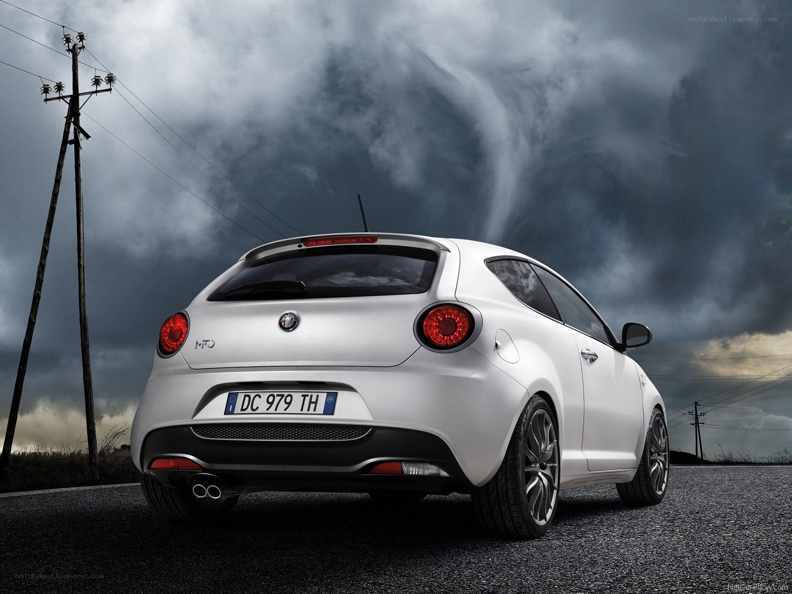 white alfa romeo mito on road